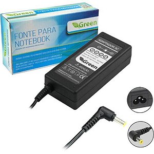 Fonte Carregador Notebook Para Acer 19v 3.42a 65w Cor Preto