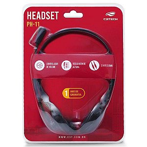 Fone De Ouvido C3 Tech Com Microfone P2 Preto Ph11 Bk