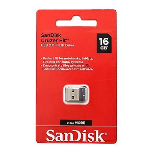 Pen Drive 16gb Sandisk Cruzer Fit Nano Lacrado Original
