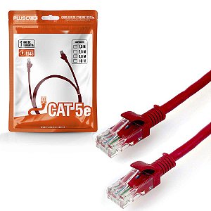 Cabo de Rede Cat.5E 2.5M PC-ETHU25RD Patch Cord PlusCable
