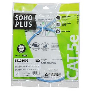 Patch Cord Cat.5E 0,5M Azul Soho Plus 35103002 Furukawa