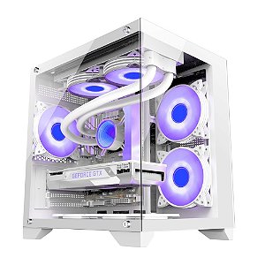 Gabinete Gamer Áquario Soul Pro 3 Fan Argb Snow Vidro Branco