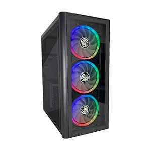 Gabinete Atx Brazil Pc Gamer Bpc C22901 3x Fans Rgb Preto