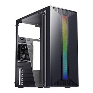 Gabinete Gamer Bg-042 Mini Blaze Preto Bluecase - S/ Fonte / Led Rgb / Acrilico / 1 Fan / Usb 3.0 / Micro-Atx / Mini-Itx