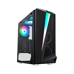 Gabinete K-Mex Gamer Middle Tower Black Hawk s/ cooler CG-05QI