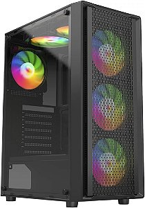 Gabinete Gamer Storm 4X Fan Rgb Liketec Preto Pronta Entrega