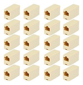 Kit 20 Emenda Rj45 8x8 Cat5 Cat6 1 Gbps Emenda Cabo De Rede