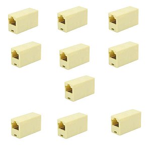 Kit 10 Emenda Rj45 8x8 Cat5 Cat6 1 Gbps Emenda Cabo De Rede
