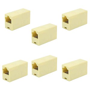 Kit 6 Emenda Rj45 8x8 Cat5 Cat6 1 Gbps Emenda Cabo De Rede