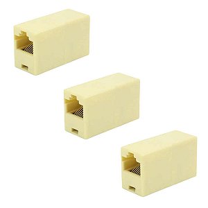 Kit 3 Emenda Rj45 8x8 Cat5 Cat6 1 Gbps Emenda Cabo De Rede