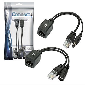 Kit 10 Adaptador Injetor POE Macho Femêa 10/100 Para Cftv