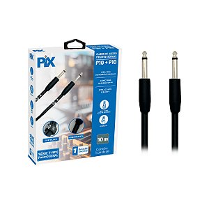Cabo De Áudio P10 Para P10 Mono Para Guitarra 10 Metros