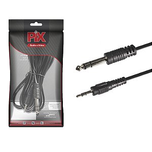 Cabo Áudio P2 3,5mm Jack Estéreo Para P10 Estéreo 5 Metros