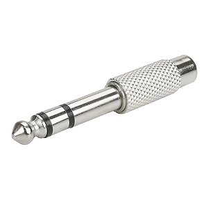 Adaptador P10 Macho Estereo Para Jack Rca Fêmea Metalico