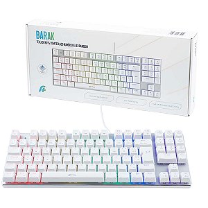 Teclado Mecanico A4+ Barak Tkl Led Rgb Branco Switch Azul