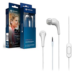 Fone De Ouvido Motorola Earbuds 2-S Com Mic Isolamento Ruído