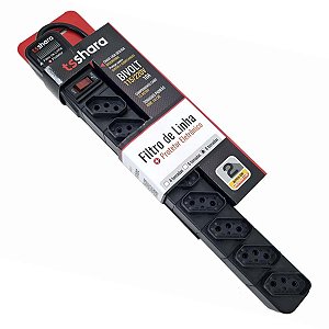 Filtro De Linha Ts Shara Protetor 8 Tomadas Bivolt 1,5M