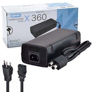 Fonte Xbox 360 Slim Bivolt 110v 220v 135w C/ Cabo De Força