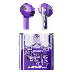 Fone De Ouvido Bluetooth 5.3 Transformers Megatron Roxo