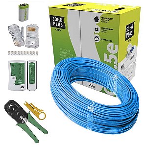 Kit Cabo Rede 100m Cat5e Furukawa Alicate Testador 9v 50rj45