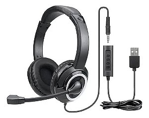 fone Headset Com Fio Hf600 Conexão P3 E Usb - Ph427 multi