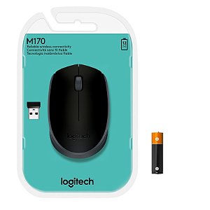 Mouse Optico Wireless Sem Fio Com Pilha Preto M170 Logitech