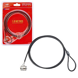 Cabo De Segurança Aço Para Notebook Trava 1,8m Cs-30 C3Tech