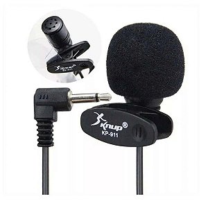Microfone Knup Kp-911 Lapela Plug&play Cor Preto
