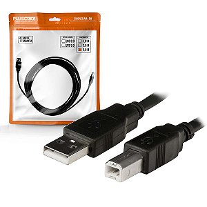 Cabo Usb 2.0 Para Impressora Am X Bm 5,0M Preto Plus Cable