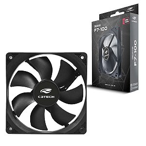 Cooler Fan Para Gabinete C3Tech 120mm 12cm Preto F7-100Bk