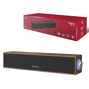 Soundbar 2.0 6W Conexao P2 Madeira Marrom Sb-30Bw Usb C3Tech