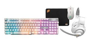 Combo Gamer Thunder 4 Em 1 Teclado Headset Mouse E Mousepad