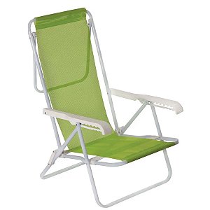 Cadeira Reclinavel 8 Posições Aluminio Verde Limão Novidade