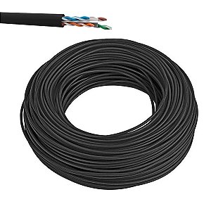 Cabo de Rede Cat6 Cobre Utp 4 Pares Preto 100 Metros Giga