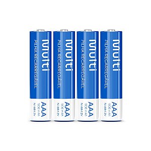 PILHAS RECARREGAVEIS AAA PALITO 1000MAH KIT 4 UNIDADES