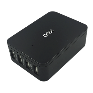 Carregador Tomada 4 Portas Usb C/ Cabo 1,2 M Turbo Oex Cg400