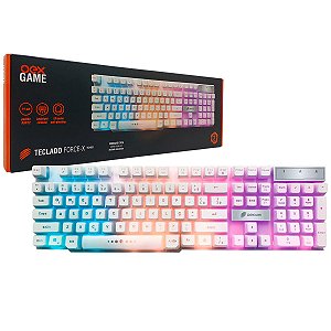Teclado Gamer Force-x Usb Oex Iluminado Branco Tc201