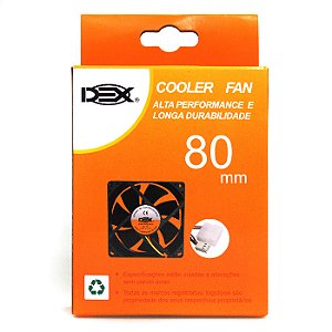 Cooler Para Gabinete 80Mm 8Cm Preto 2 Molex e 3 Pinos Dx-8C