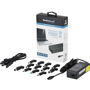 Fonte Universal Para Notebook 65W 12 Pinos 15-20V Maximo 4A