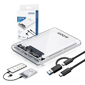 Case Para Hd Notebook Ssd 2.5'' Sata Usb 3.0 Usb C Android
