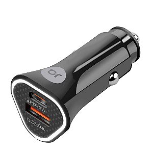 Carregador veicular com 2 portas tipo C-PD USB CG003 38w