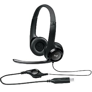 Fone Headset Logitech H390 Com Microfone Usb Pc Jogos Couro