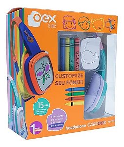 Fone de Ouvido Infantil OEX Kids Cartoon Rosa e Lilás HP302