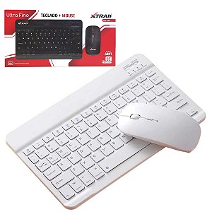 Kit Teclado Mouse Sem Fio Bluetooth Wifi Para Ipad e Tablet