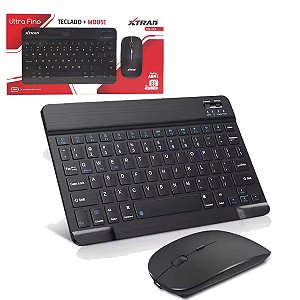 Kit Teclado Mouse Sem Fio Bluetooth Wifi Para Ipad e Tablet