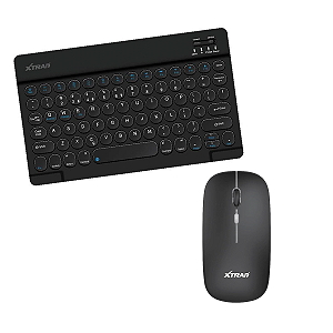 Teclado Mouse Bluetooth Slim Compatível Samsung Tablet Preto