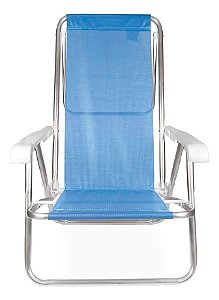 Cadeira De Praia Mor 2267 Reclinável 8 Posições Azul