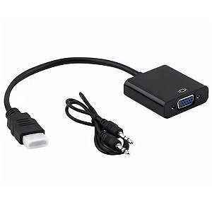 cabo Conversor hdmi para vga Com Áudio P2 Exbom 1080p