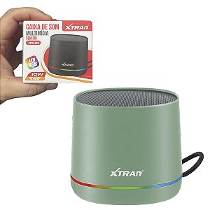 Caixa De Som Bluetooth Fm Rgb Portátil Xtrad 10W Verde