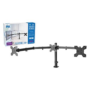 Suporte Para 3 Monitores De Mesa Morsa Ajustável 10'' a 32''